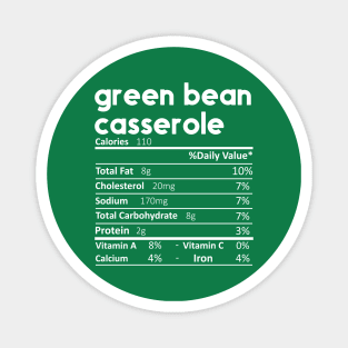 Green Bean Casserole Nutrition Facts Magnet